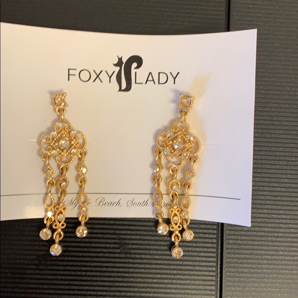 Crystal and gold chandelier earrings